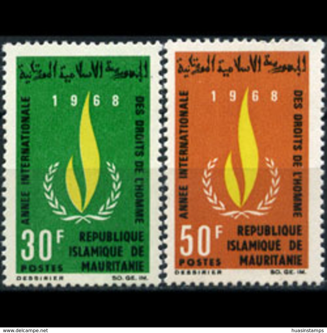 MAURITANIA 1968 - Scott# 244-5 Human Rights Set Of 2 MNH - Mauritania (1960-...)