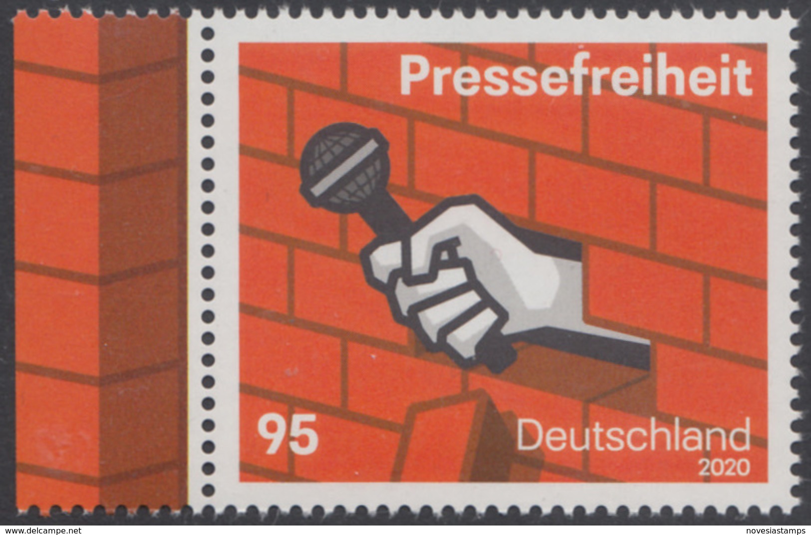 !a! GERMANY 2020 Mi. 3515 MNH SINGLE W/ Left Margin - Freedom Of Press - Ungebraucht