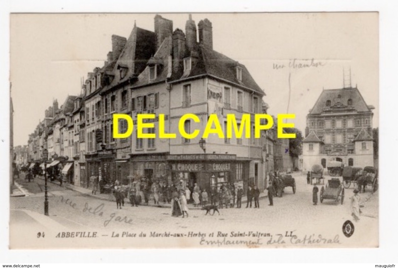 DD / 80 SOMME / ABBEVILLE / PLACE DU MARCHÉ-AUX-HERBES, RUE SAINT-VULFRAN, TABAC H. CHOQUET / ANIMÉE - Abbeville