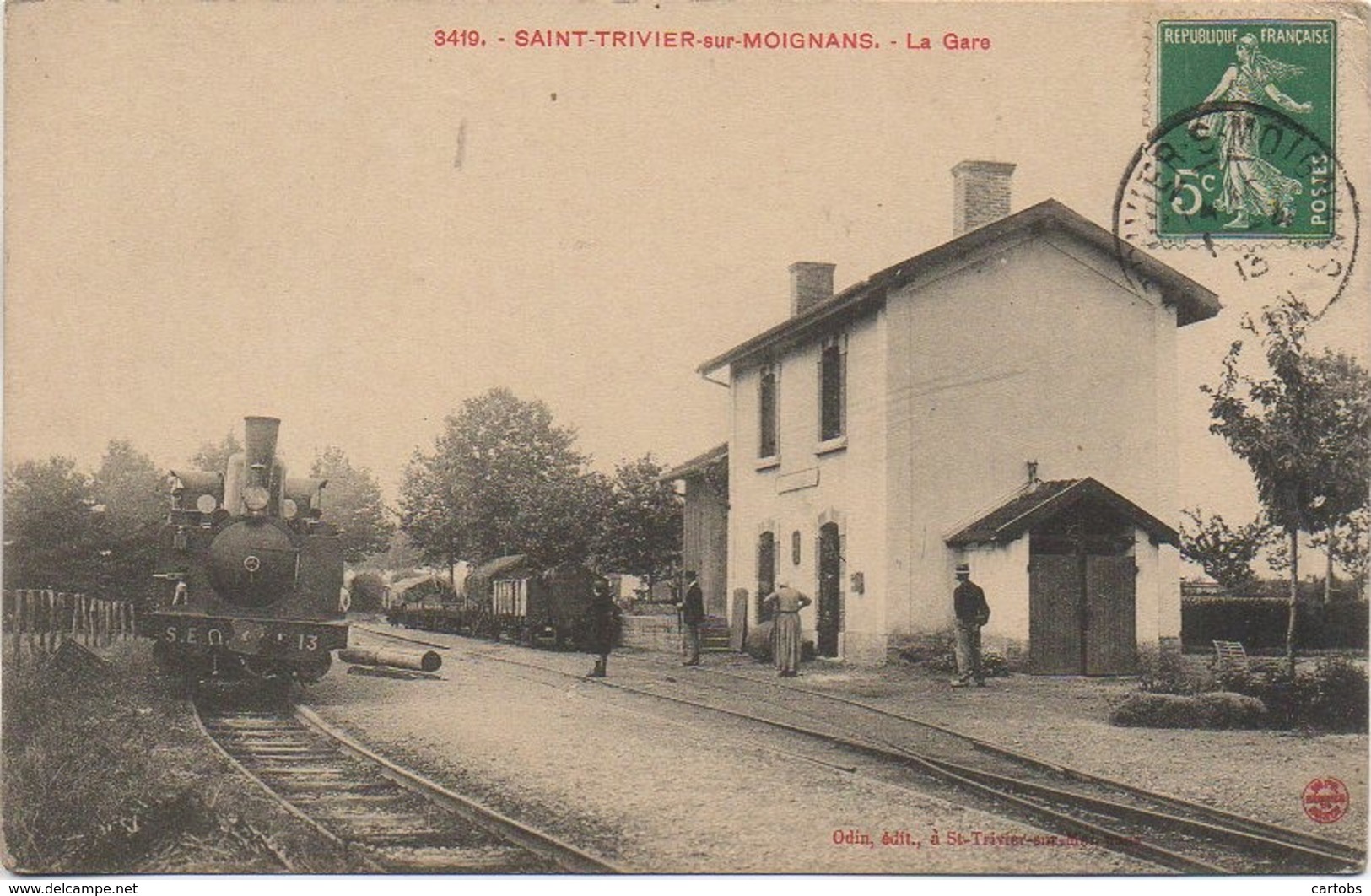 01 SAINT-TRIVIER-sur-MOIGNANS   La Gare - Gares - Avec Trains
