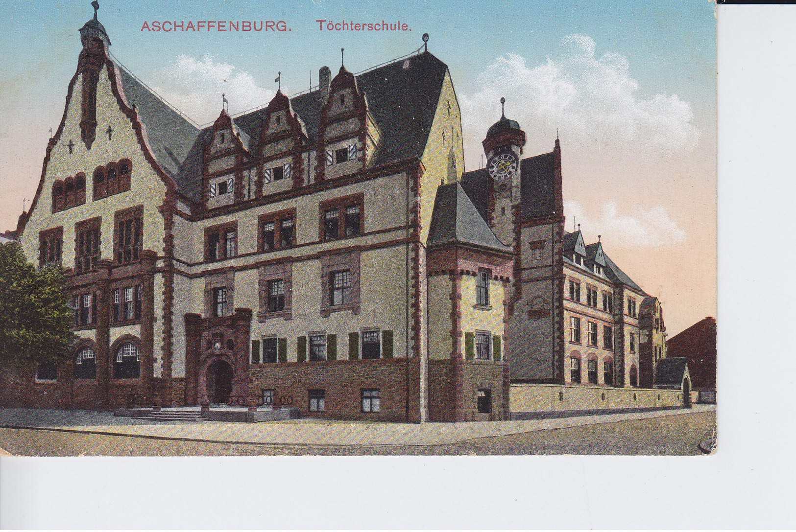 Ak Aschaffenburg, Töchterschule,  1916 - Aschaffenburg