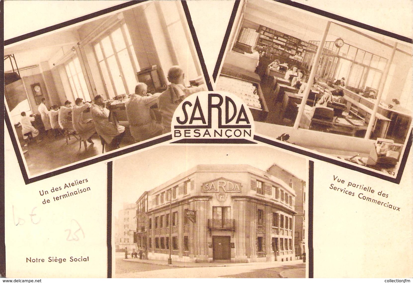 CPA / CARTE DE VISITE FRANCE 25 "Fabrique D'Horlogerie, Sarda De Besançon" - Besancon