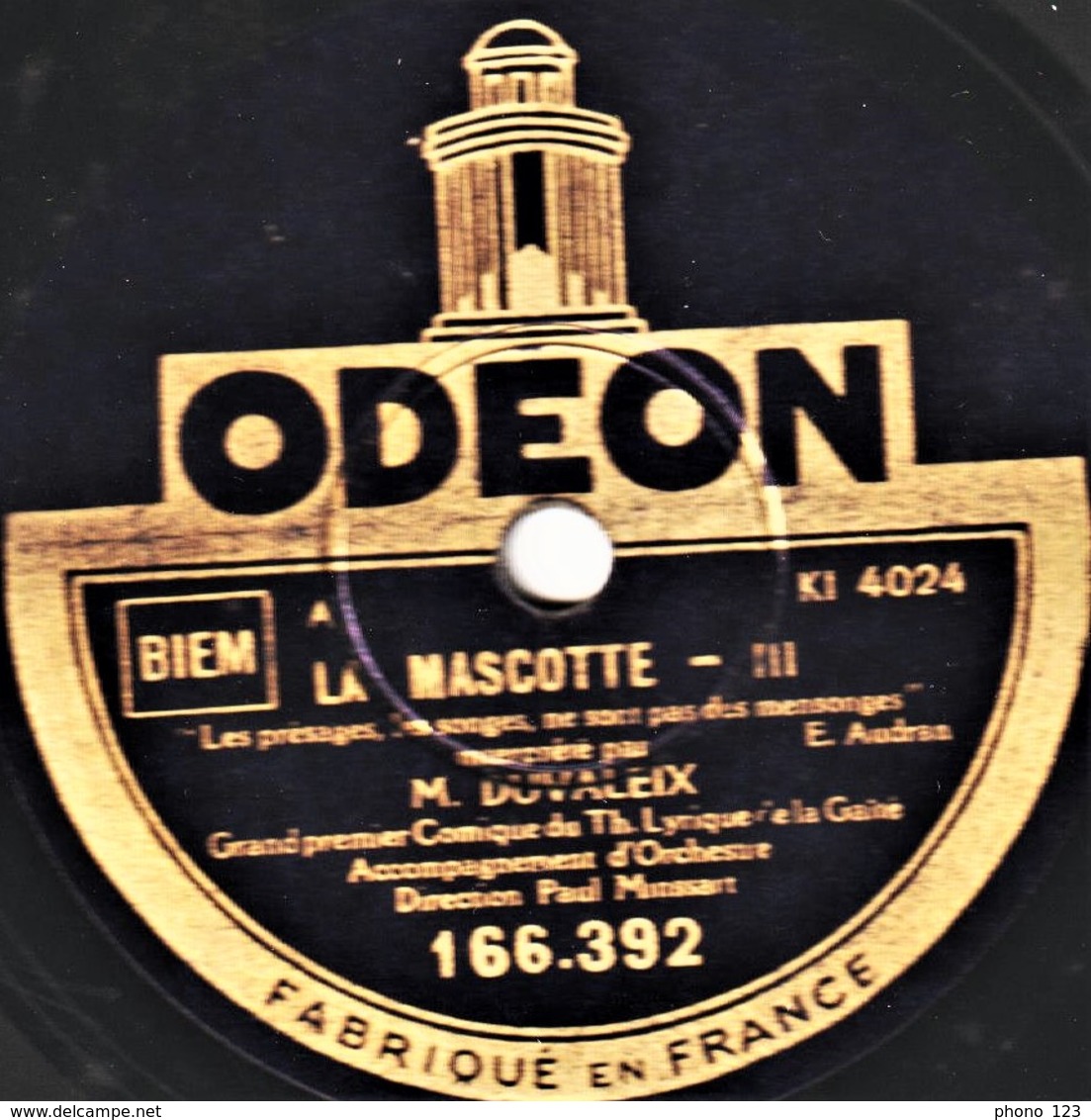 78 Trs  état TB  LA MASCOTTE  DUVALEIX Les Présages JYSOR Et Hélène REGELLY  J'aime Bien Mes Dindons - 78 T - Disques Pour Gramophone