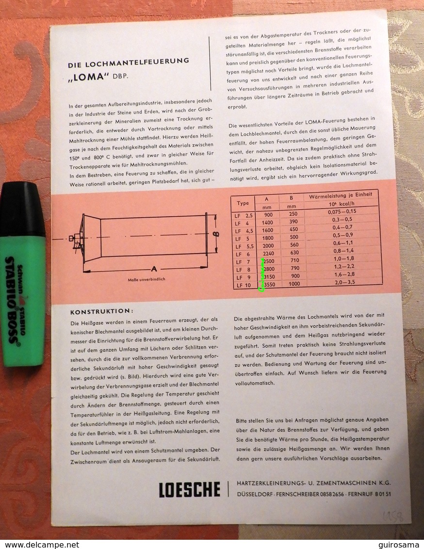 Loesche : Zementmaschinen - Construction - 1958 - 1950 - ...