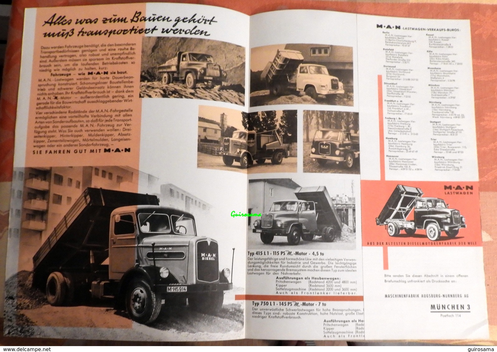 MAN - Lastwagen - Truck - Camion Des Travaux Publics - Munich - 1959 - Auto's