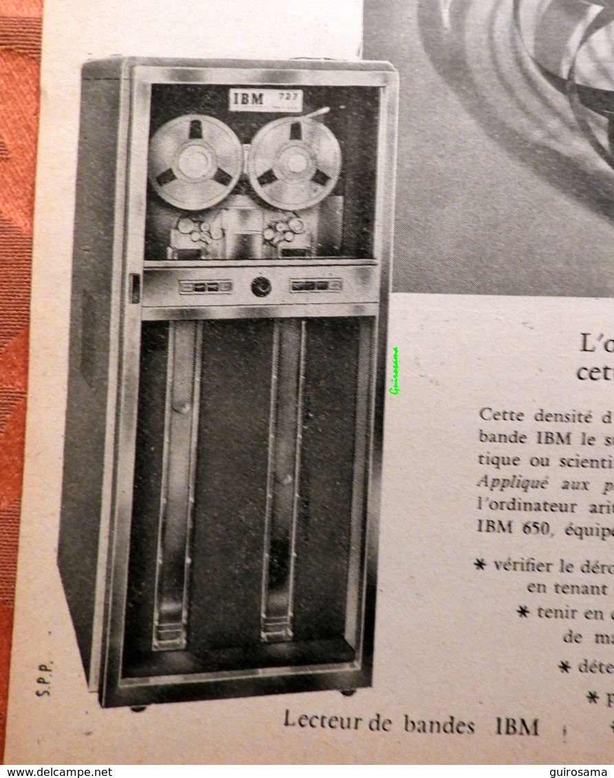 Lot De 2 Publicités IBM Ordinateur à Bande Magnétique - IBM 650-750 - Années 60 - Autres & Non Classés