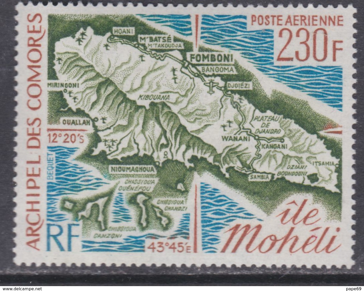 Comores P.A. N° 67 XX  Carte De L' île Mohéli  Sans Charnière, TB - Other & Unclassified