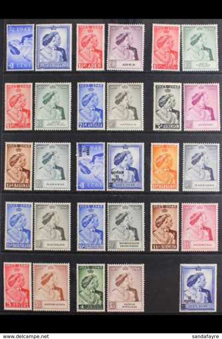 1948 ROYAL SILVER WEDDING - MINT OMNIBUS Almost Complete, Missing Only Cyprus, Dominica & Gibraltar High Values, British - Otros & Sin Clasificación