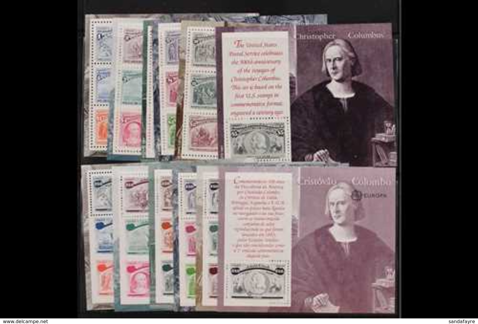 COLUMBUS OMNIBUS ISSUES 1992 USA, Italy, Portugal And Spain Miniature Sheets Complete Sets, Never Hinged Mint, Fresh. (2 - Unclassified