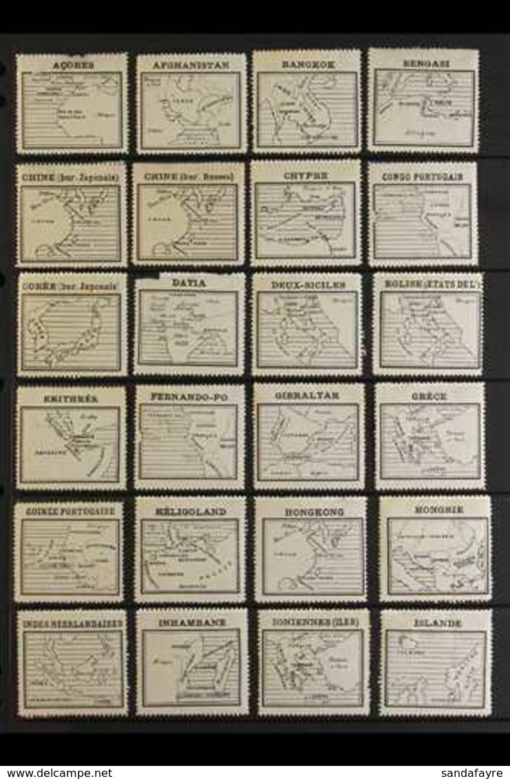MAPS ON STAMPS Early 1900's All Different Collection Of Mint Gummed Labels From France With Each Showing The Geographica - Non Classés