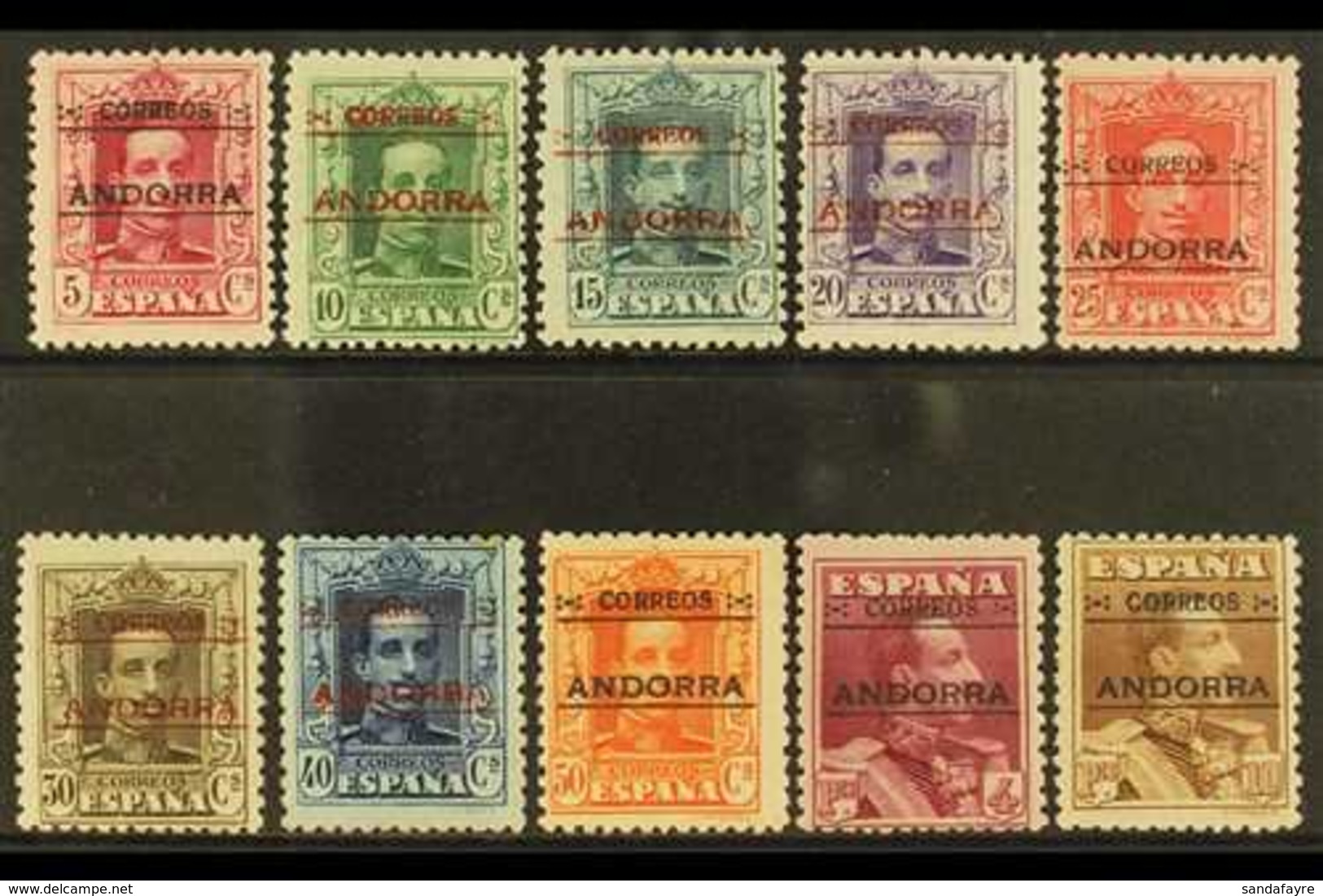SPANISH 1928 Perf 12 X 11½ (comb) Overprints Complete Set, SG 2A/13A, Fine Mint, The 40c With Toned Perf At Top, Otherwi - Other & Unclassified