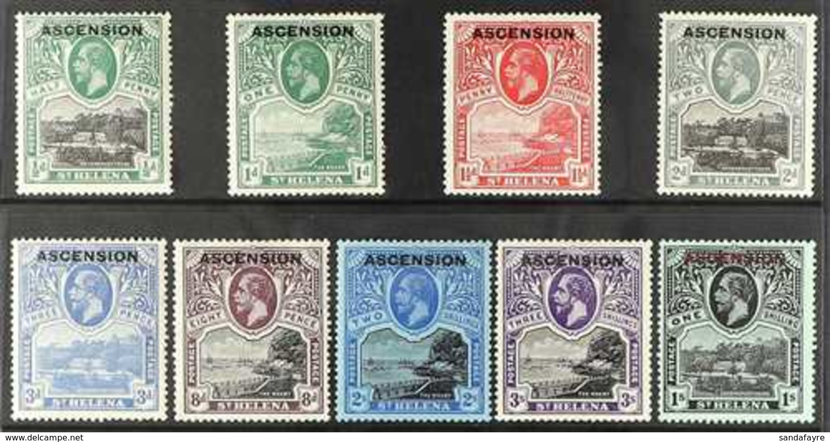 1922 KGV Pictorial Set, SG 1/9, Very Fine, Lightly Hinged Mint (9 Stamps) For More Images, Please Visit Http://www.sanda - Ascension