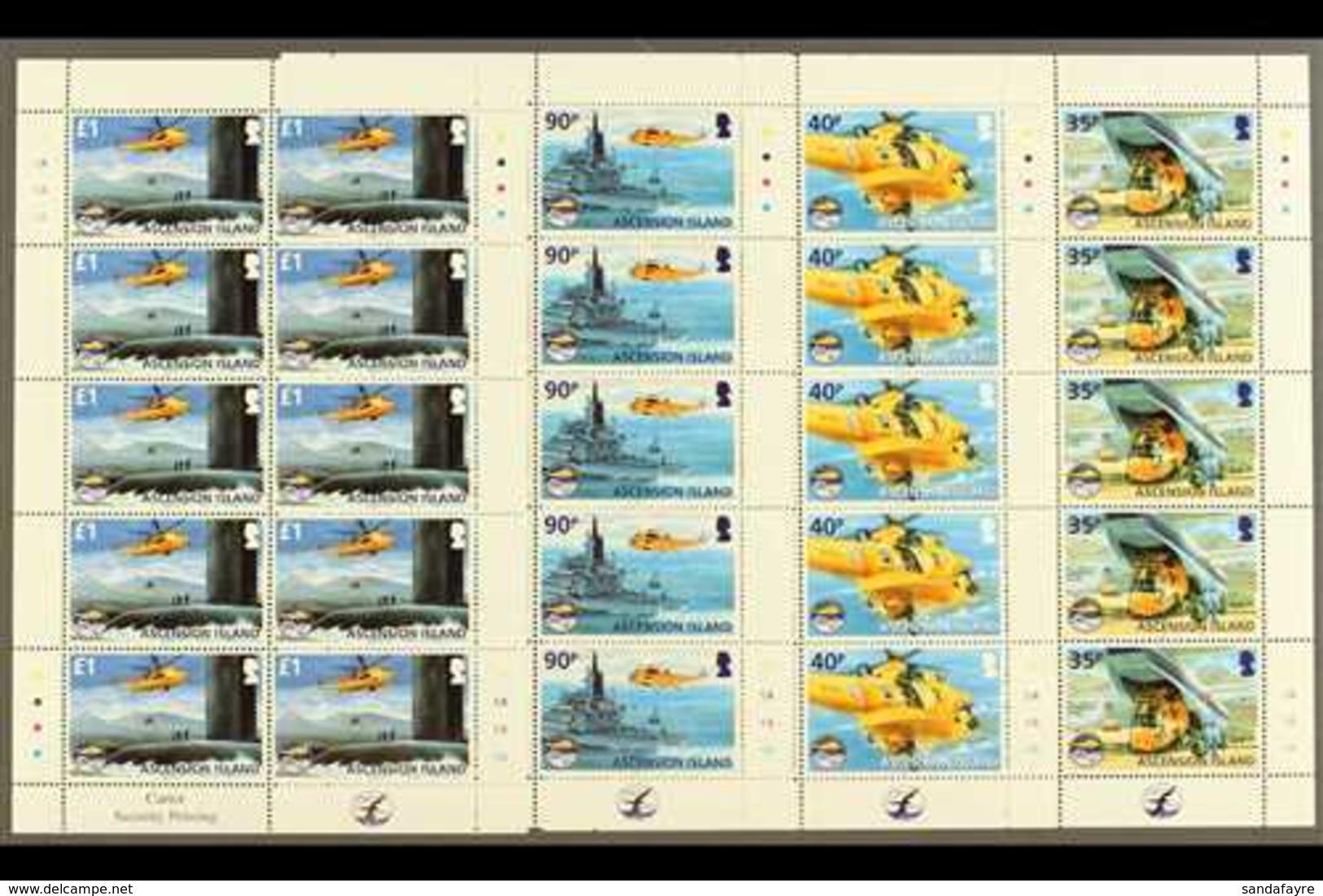 2011 Search & Rescue Set, SG 1103/6, In Sheetlets Of 10. NHM (4 Sheetlets) For More Images, Please Visit Http://www.sand - Ascension (Ile De L')