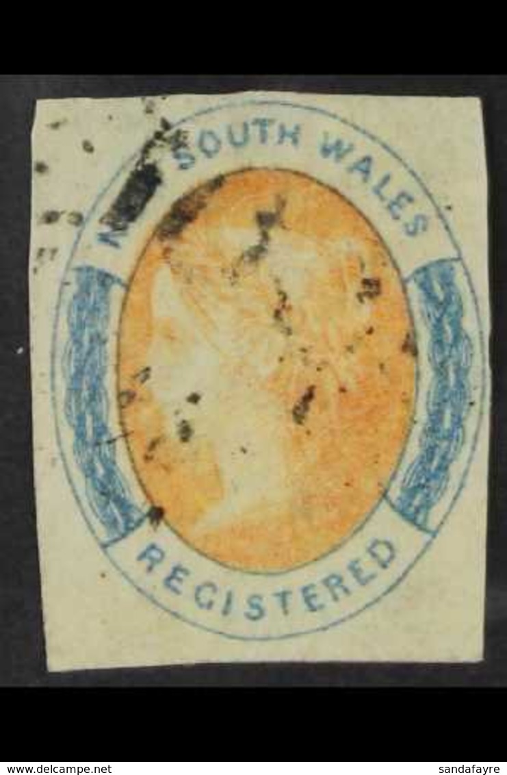 NEW SOUTH WALES 1856-59 Registered 6d Vermilion And Prussian Blue, SG 102, With Four Clear To Good Margins, Neat Light P - Other & Unclassified
