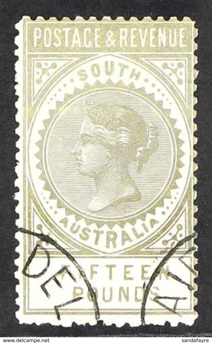 SOUTH AUSTRALIA 1886 £15 Silver "Postage & Revenue" Perf 11½-12½, SG 207a, Very Fine Used / Adelaide Cto. A Very Scarce  - Sonstige & Ohne Zuordnung