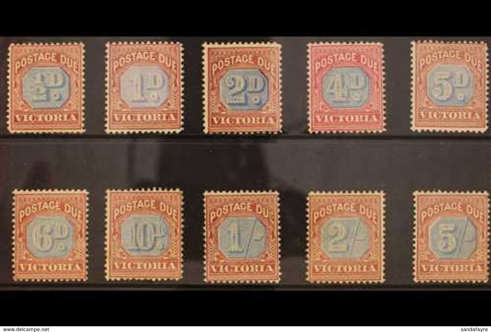 VICTORIA POSTAGE DUES 1890-94 Complete Set, SG D1/10, Mint, Fresh Colours. (10 Stamps) For More Images, Please Visit Htt - Autres & Non Classés