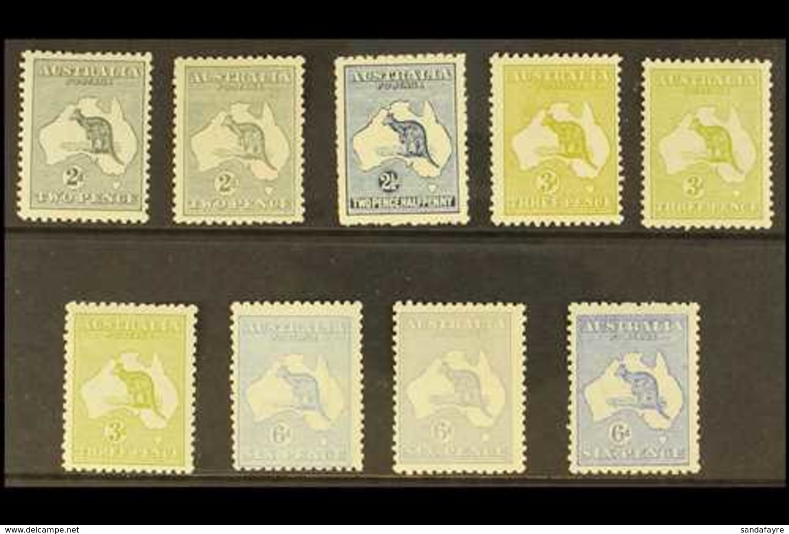 1915-27 MINT ROO SELECTION Presented On A Stock Card That Includes (Narrow Crown Wmk) 2d Grey (Die I) SG 35, 2d Grey (Di - Andere & Zonder Classificatie