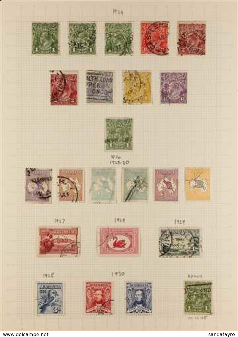 OFFICIALS - "OS" PERFINS 1924-1930 Attractive Used Collection On Album Pages. With 1924 KGV Heads Watermarked Set; 1926- - Autres & Non Classés