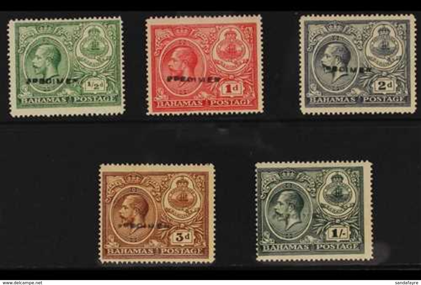 1920 Peace Celebration Set Handstamped "Specimen", SG 106s/110s, Very Fine Mint. For More Images, Please Visit Http://ww - Other & Unclassified