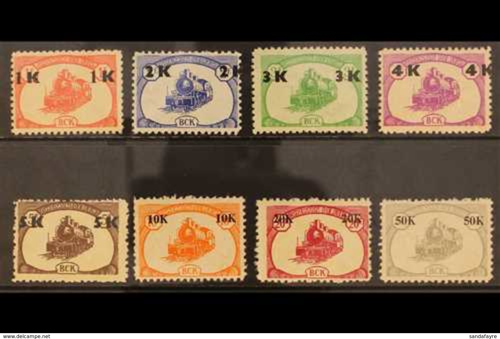 BELGIAN CONGO RAILWAY PARCELS STAMPS 1967 Third Issue Complete Surcharged Set With Values From 1k On 1f To 50k On 50f, C - Other & Unclassified