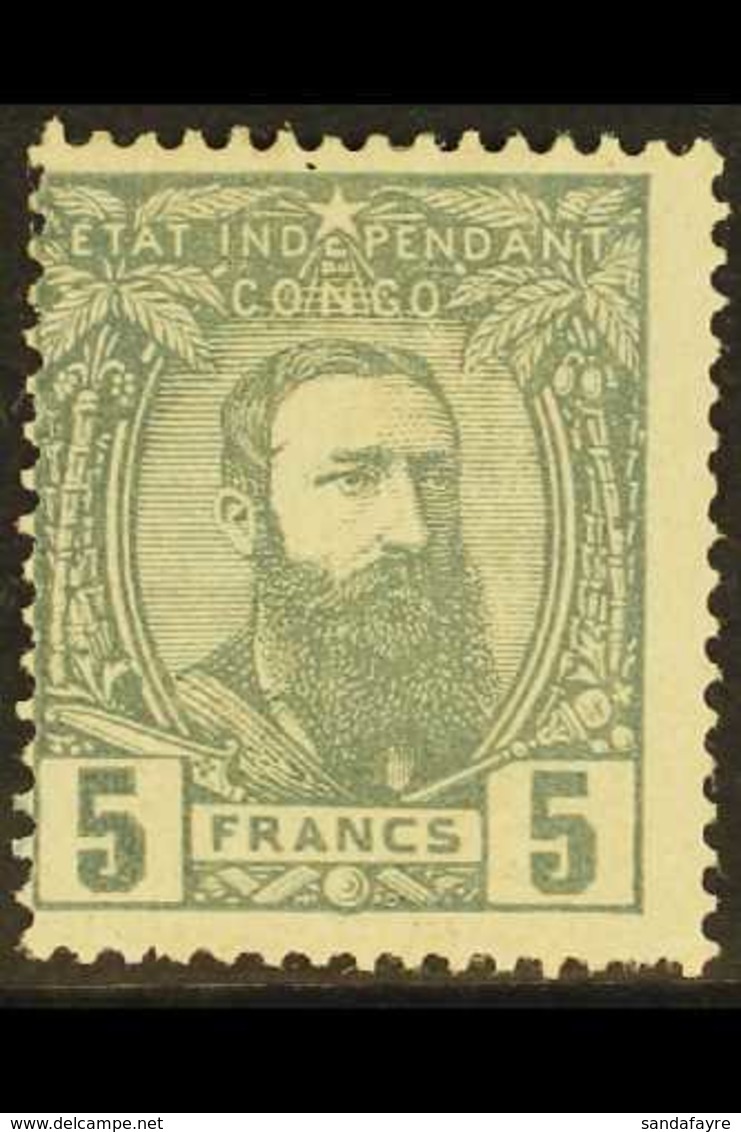 CONGO 1887-94 5f Grey, COB 12, Fine Mint, Centred To Upper Left. For More Images, Please Visit Http://www.sandafayre.com - Other & Unclassified