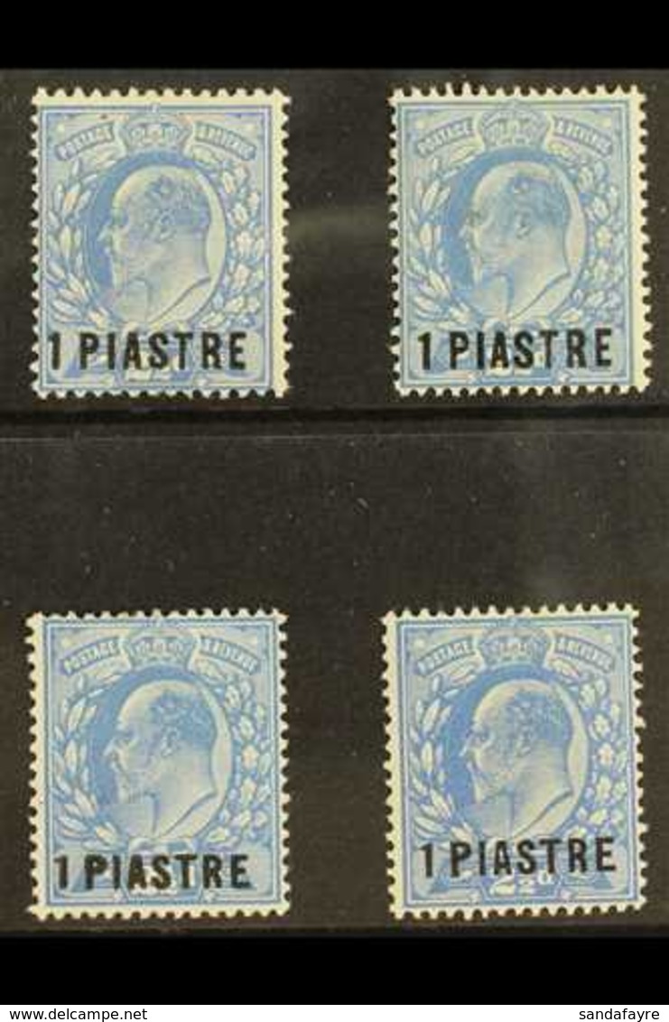 1911 - 1913 1pia On 2½d Bright Ed VII Surcharged, SG 25/29, Very Fine And Fresh Mint. (4 Stamps) For More Images, Please - Levant Britannique