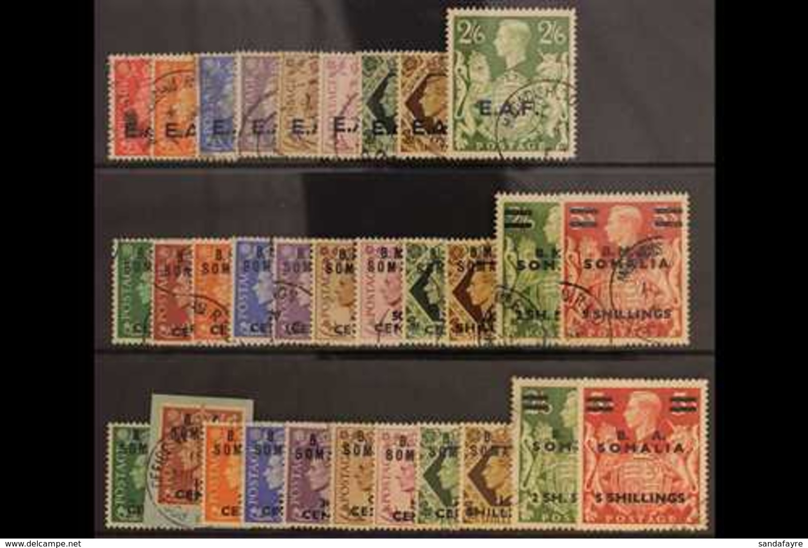 SOMALIA 1943 - 50 Complete Used Issues, SG S1/31, Fine To Very Fine Used. (31 Stamps) For More Images, Please Visit Http - Italienisch Ost-Afrika
