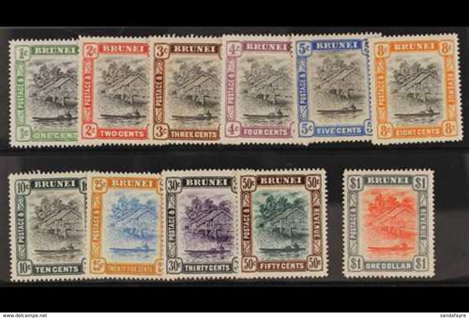 1907-10 Complete Hut Set, SG 23/33, Very Fine Mint. (11 Stamps) For More Images, Please Visit Http://www.sandafayre.com/ - Brunei (...-1984)