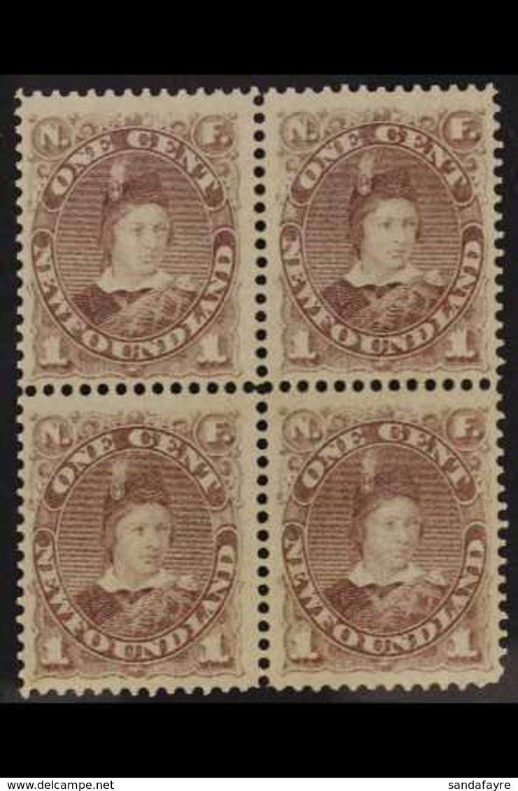 1880 - 82 1c Dull Grey Brown, KEVII, SG 44, Fine Mint Block Of 4, Large Part Og. For More Images, Please Visit Http://ww - Other & Unclassified