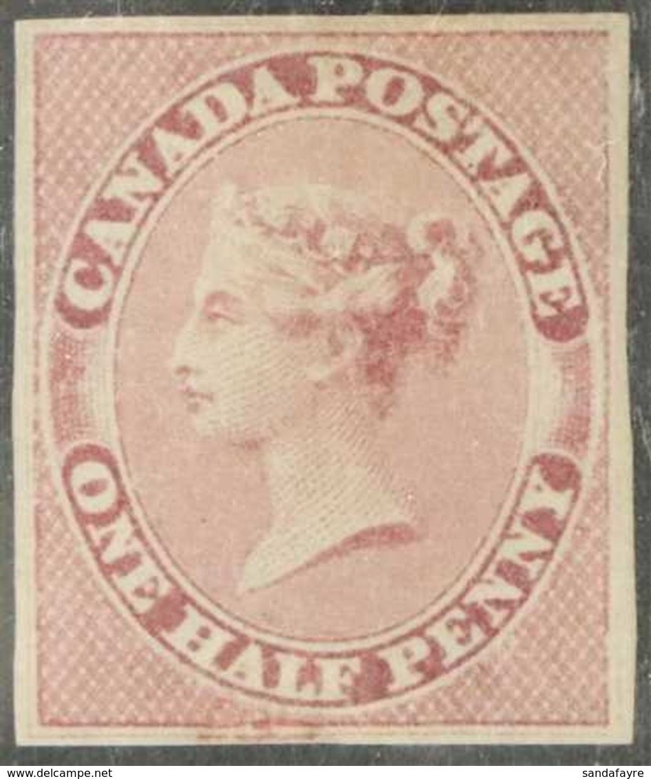 1852-57 ½d Deep Rose Machine-made Paper, SG 17, Mint, Four Margins, Small Repair At Foot, Very Fresh, Cat £1,000. For Mo - Other & Unclassified