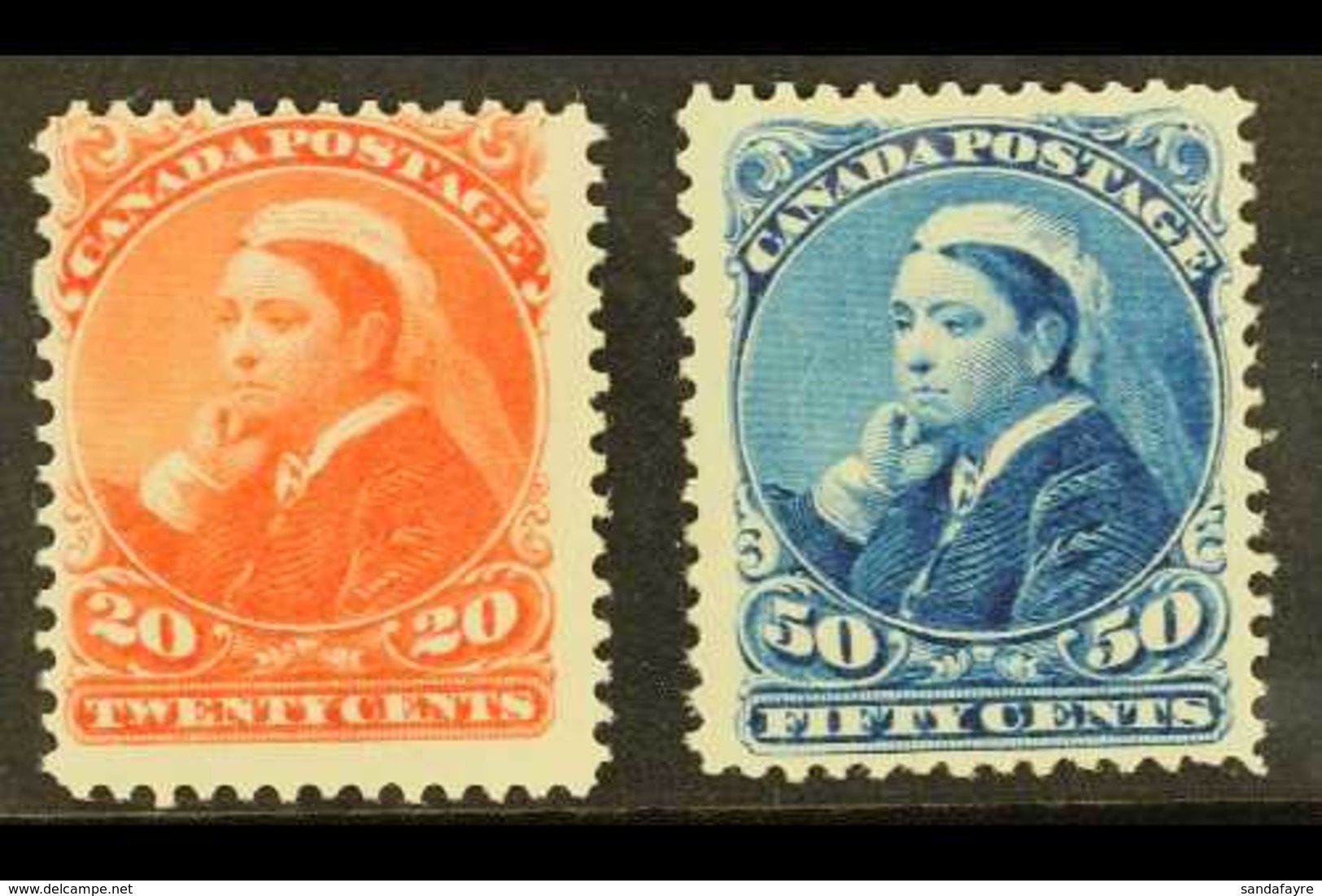 1893 20c Vermilion & 50c Blue Widow's Weeds Set, SG 115/16, Mint, Fresh And Attractive, Cat £525 (2 Stamps) For More Ima - Autres & Non Classés