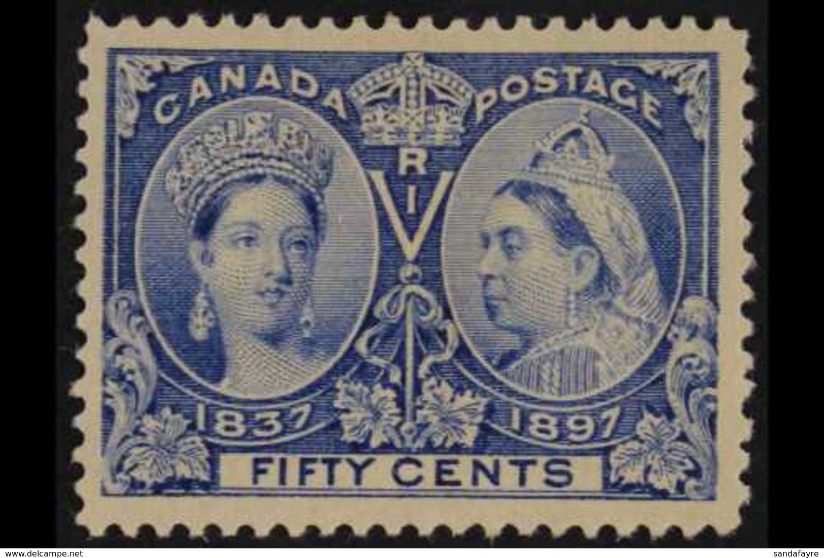 1897 50c Pale Ultramarine "Jubilee", SG 134, Very Fine Mint. For More Images, Please Visit Http://www.sandafayre.com/ite - Other & Unclassified