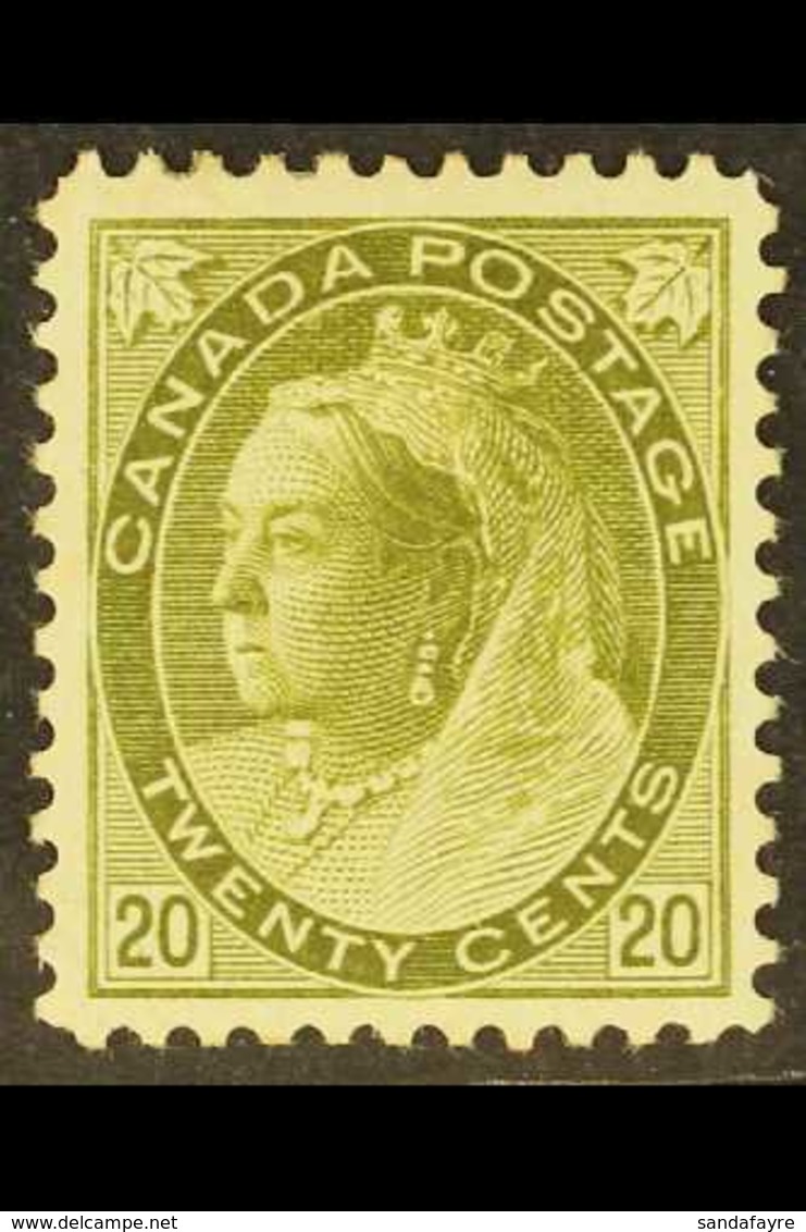 1898 20c Olive Green, SG 165, Very Fine Mint , Large Part Og, Well Centered With Sharp Impression And Full Colour. For M - Andere & Zonder Classificatie