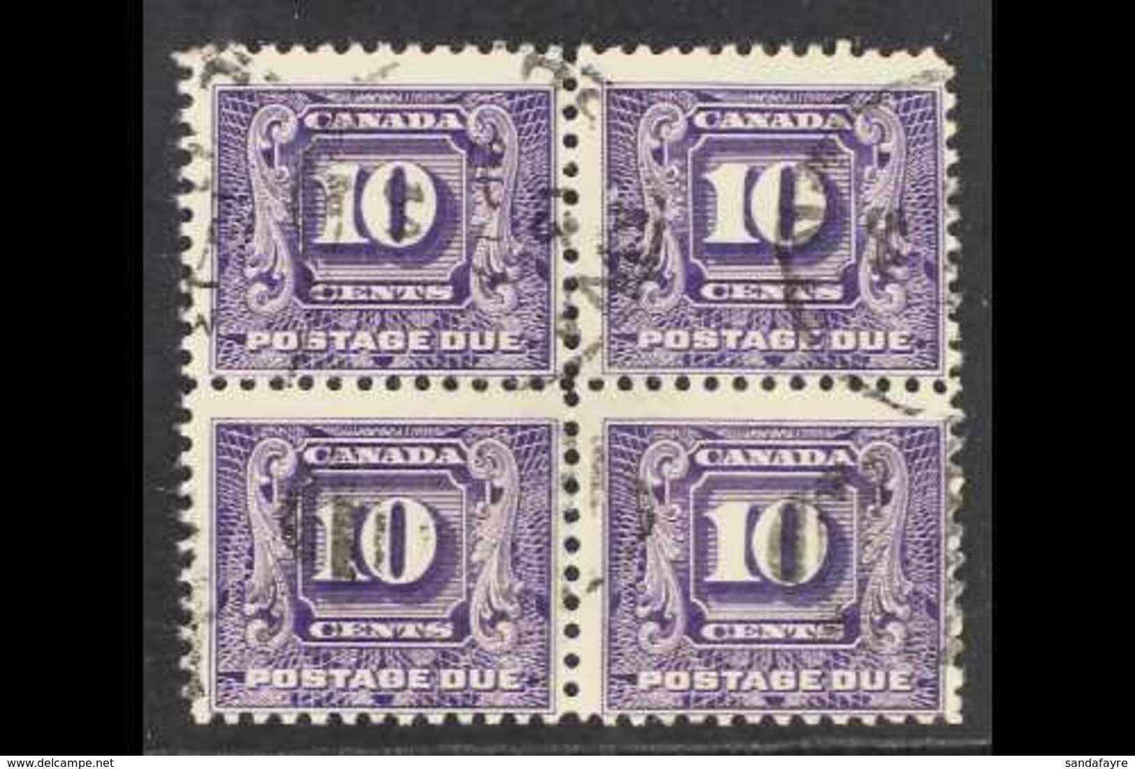 POSTAGE DUES 1930-32 10c Bright Violet, SG D13, Fine Used BLOCK Of 4, Fresh & Scarce. (4 Stamps) For More Images, Please - Sonstige & Ohne Zuordnung
