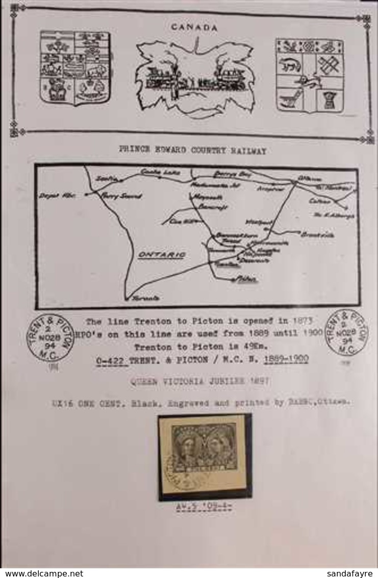 RAILWAY POST OFFICES - POSTAL STATIONERY 1893-1966. POSTAL STATIONERY - CUT OUTS COLLECTION Bearing Railway Post Office  - Other & Unclassified