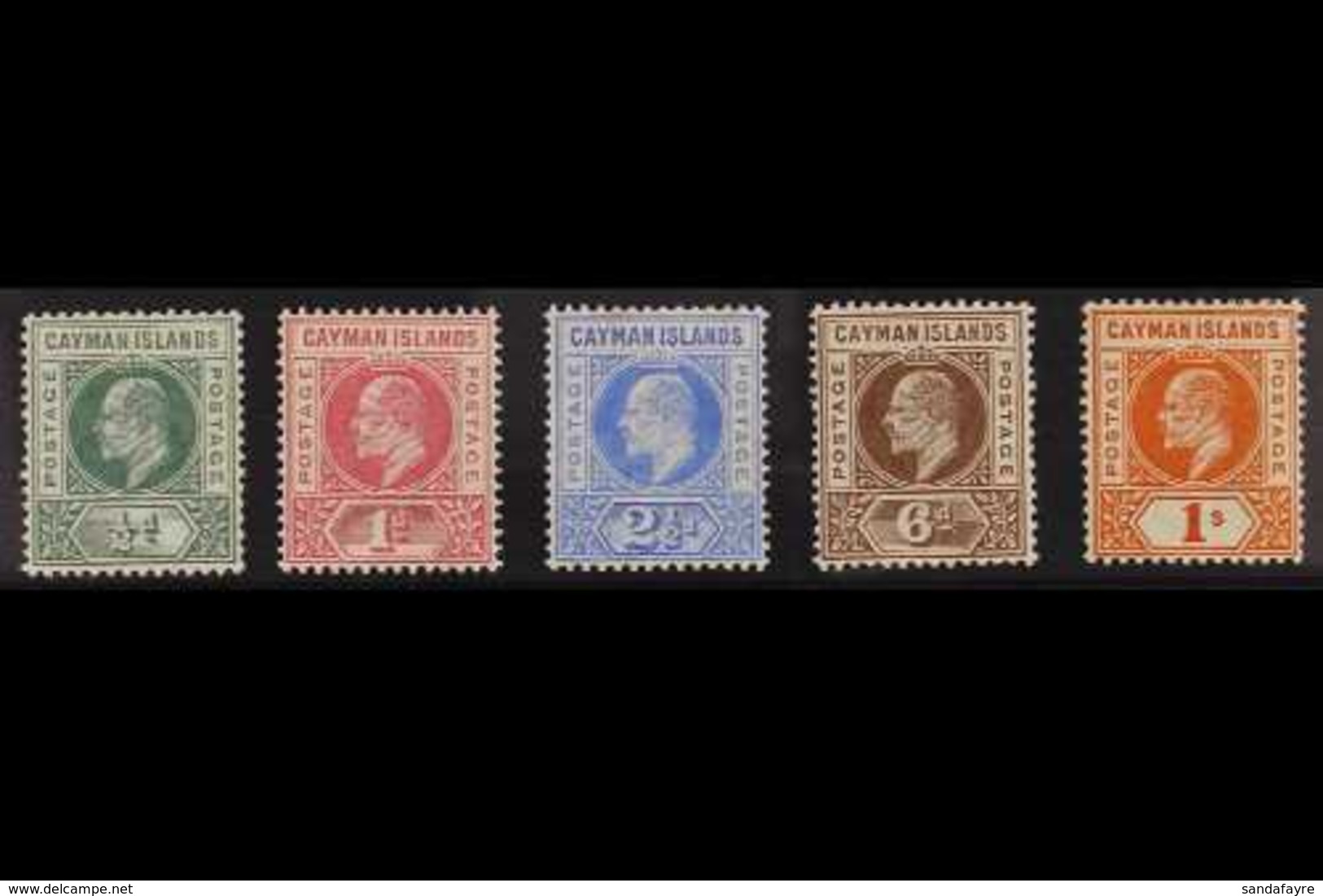 1902-03 Watermark Crown CA Complete Set, SG 3/7, Fine Mint. (5 Stamps) For More Images, Please Visit Http://www.sandafay - Cayman Islands