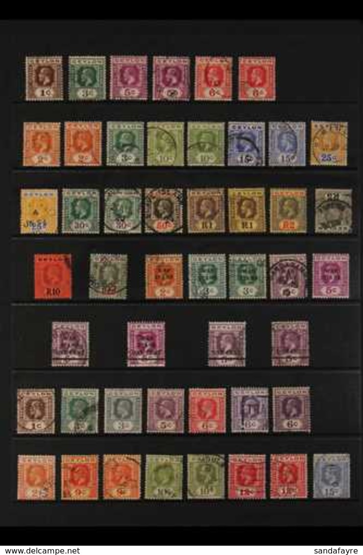 1912-1936 KGV USED COLLECTION An Impressive Array Including Some Postmark Interest. Note 1912-15 (Mult Crown CA) Set To  - Ceylon (...-1947)