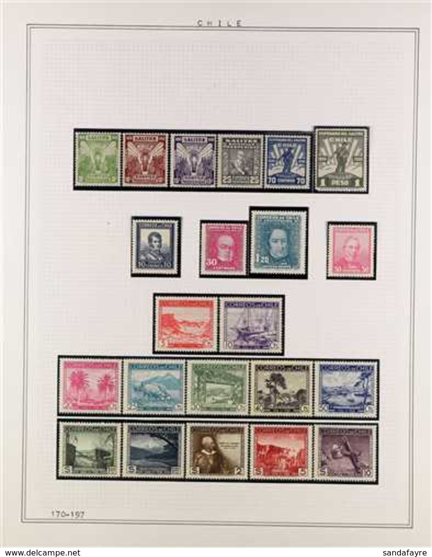 1930-1967 NEVER HINGED MINT COLLECTION In Hingeless Mounts On Leaves, All Different, Includes 1930 Centenary Set, 1936 D - Chili