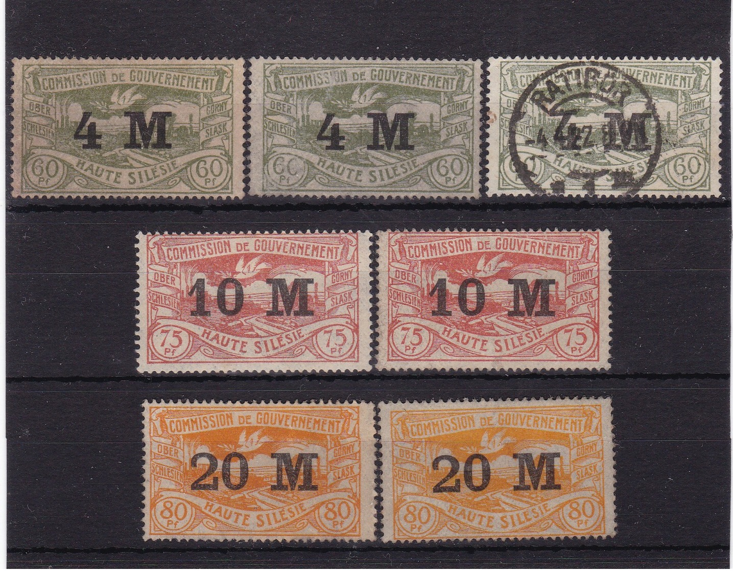 # Z.11022 Germany, Upper Silesia 1922, 2 X Full Set Overprint, (x), MLH, Used, Michel 41 - 43: Definitive Issue - Autres & Non Classés