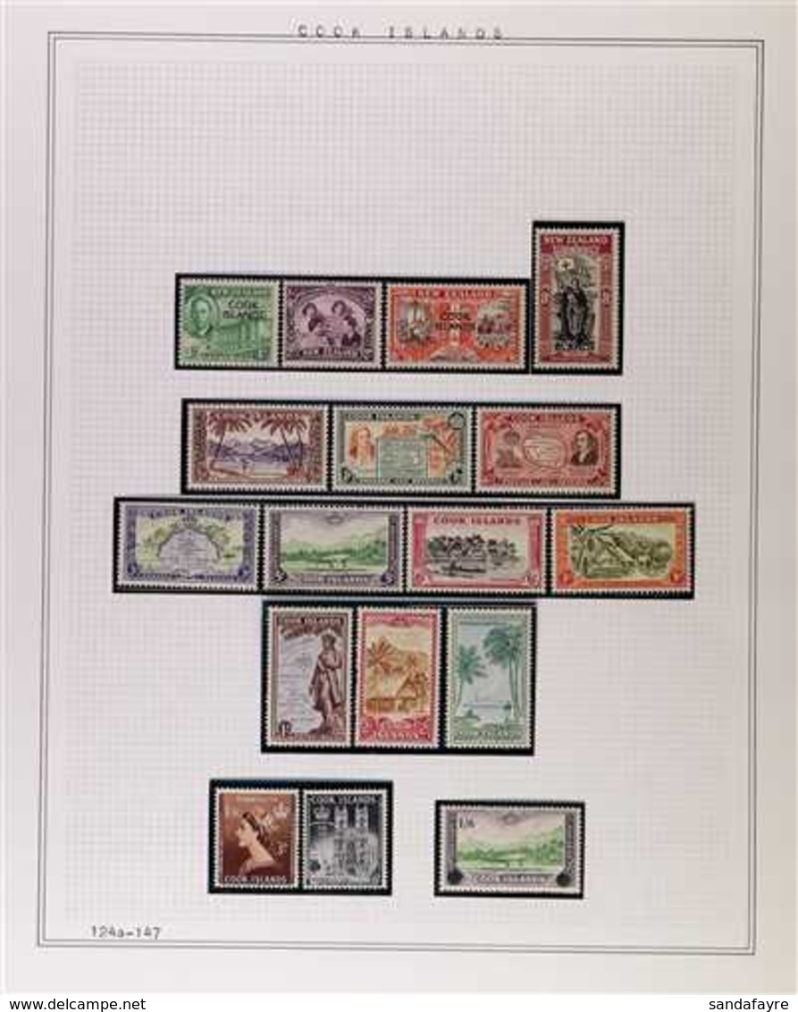 1946-1969 COMPREHENSIVE NEVER HINGED MINT COLLECTION In Hingeless Mounts On Leaves, All Different, Includes 1949-61 Set, - Cook Islands