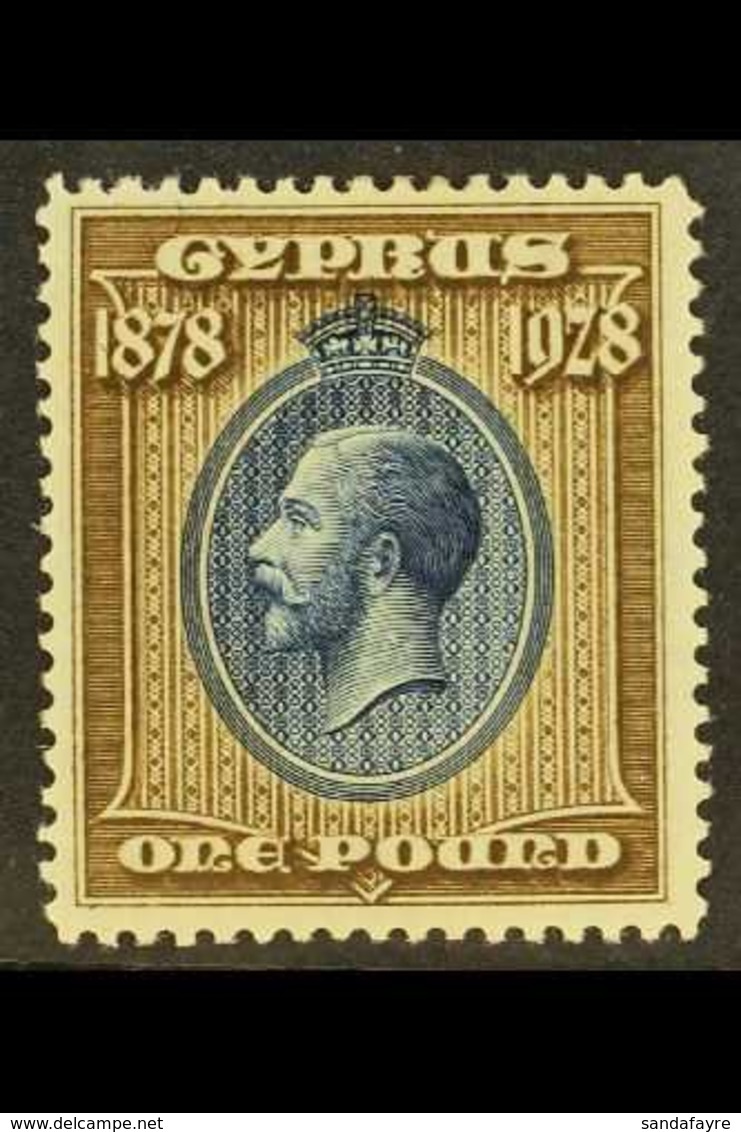 1928 £1 Blue And Bistre-brown 50th Anniv Of British Rule, SG 132, Fine Mint. For More Images, Please Visit Http://www.sa - Autres & Non Classés