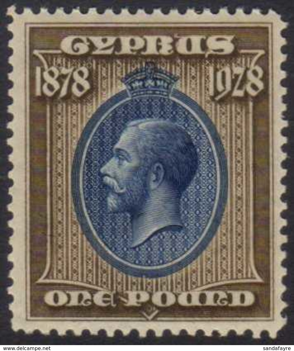 1928 £1 Blue And Bistre-brown "50th Anniversary Of British Rule", SG 132, Superb Never Hinged Mint. For More Images, Ple - Altri & Non Classificati