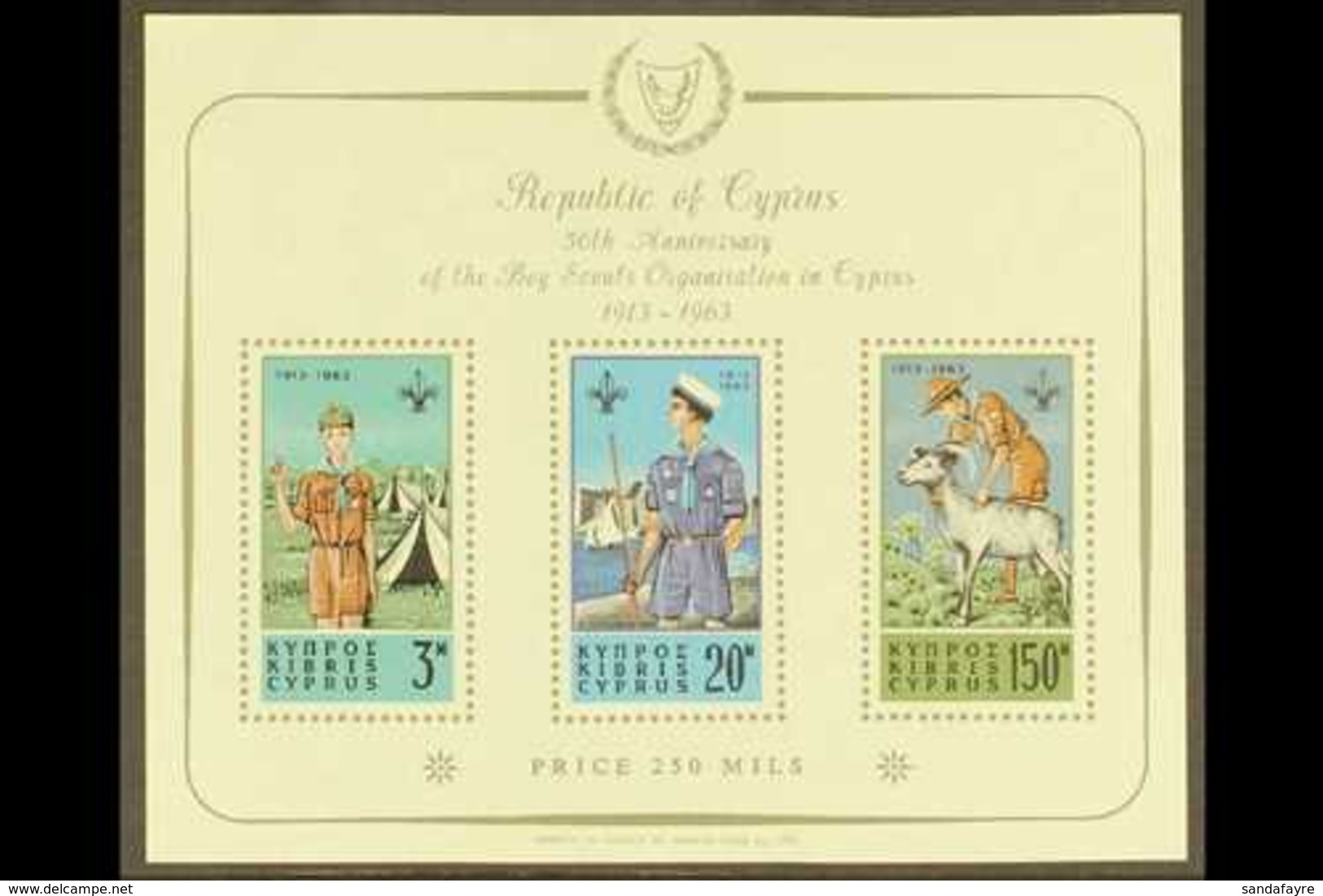 1963 Cyprus Scout Movement Imperf Miniature Sheet, SG MS231a, Never Hinged Mint. For More Images, Please Visit Http://ww - Sonstige & Ohne Zuordnung