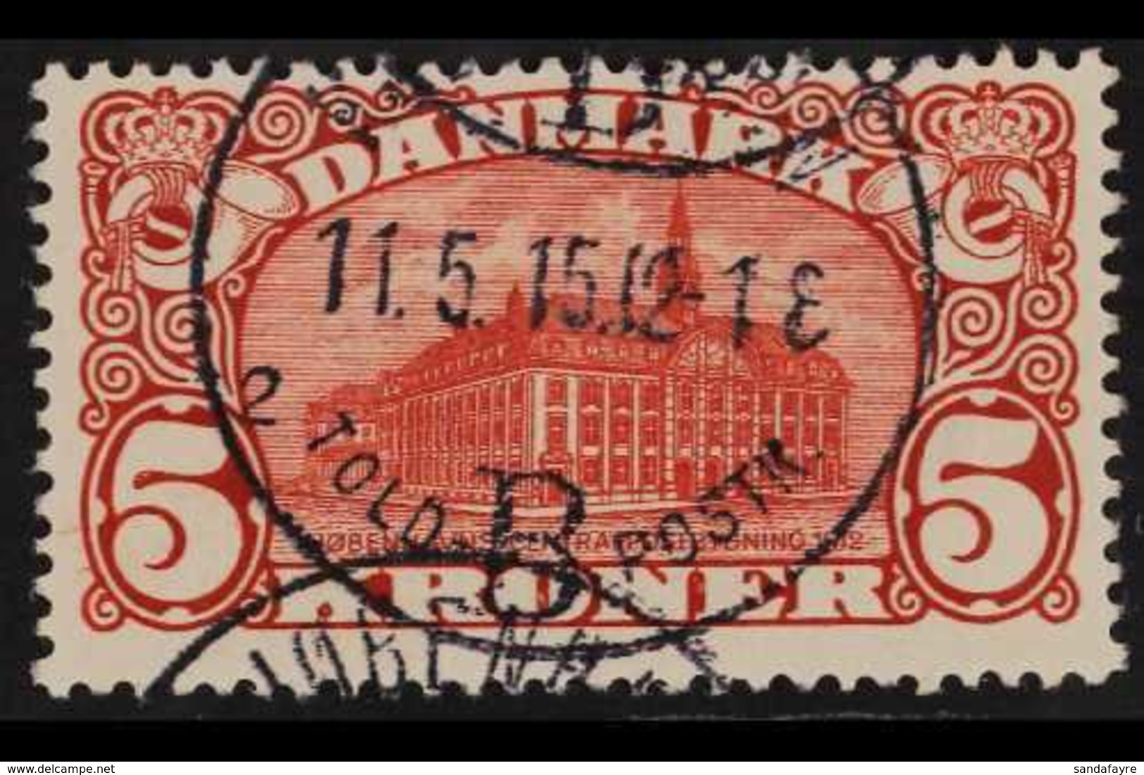 1912 5kr Deep Carmine-red Post Office, Perf 12½, Watermark Crowns, SG 134, Very Fine Used. For More Images, Please Visit - Other & Unclassified