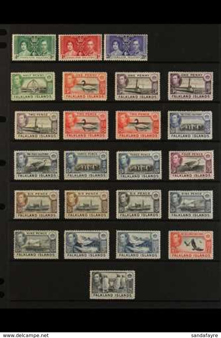 1937-71 FINE MINT COLLECTION A Most Useful,  ALL DIFFERENT Mint Collection Presented On Stock Pages That Includes 1938-5 - Falkland Islands