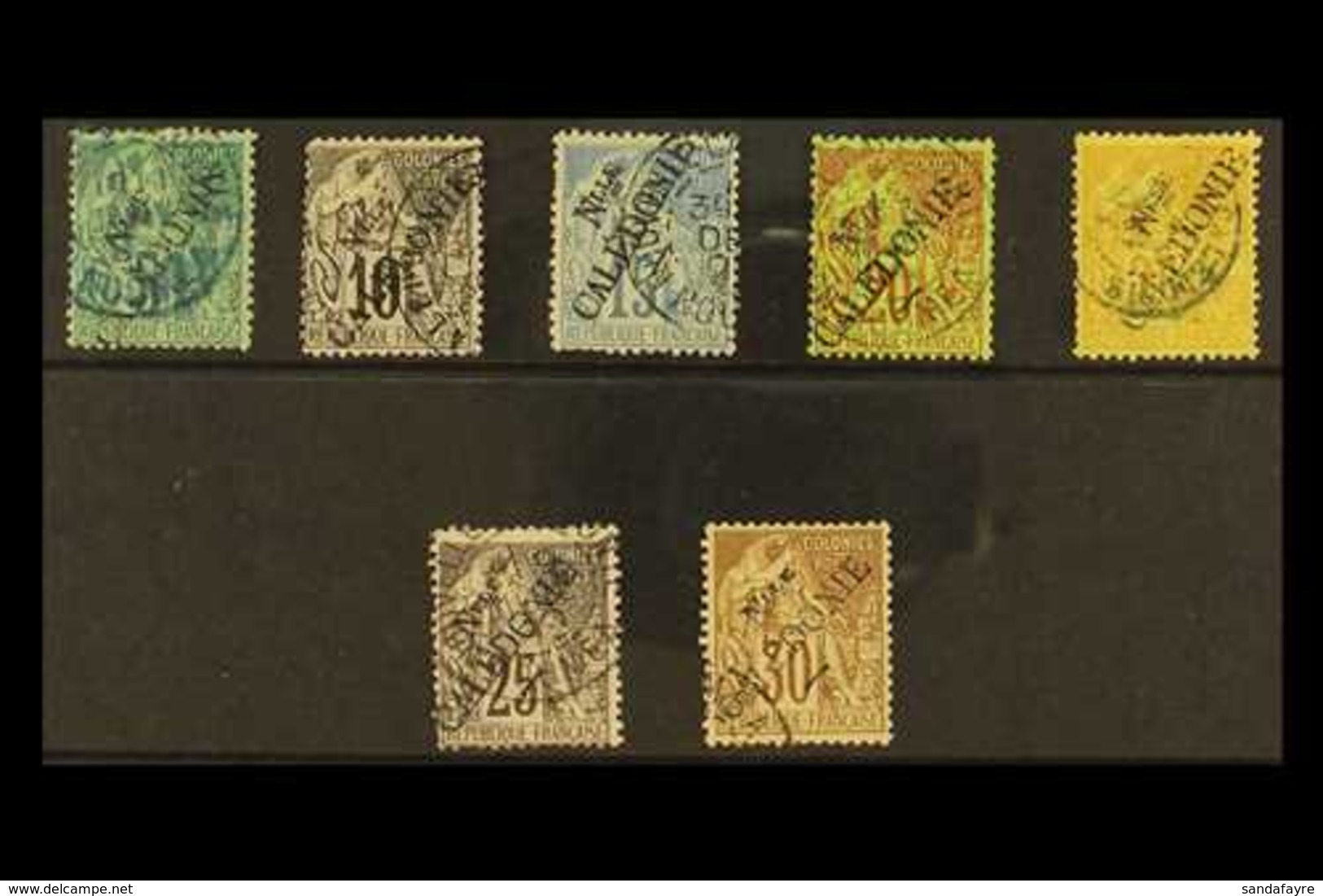 NEW CALEDONIA 1881 Overprints 5c - 30c Complete, Yv 24/30, Good To Fine Used. (7 Stamps) For More Images, Please Visit H - Andere & Zonder Classificatie