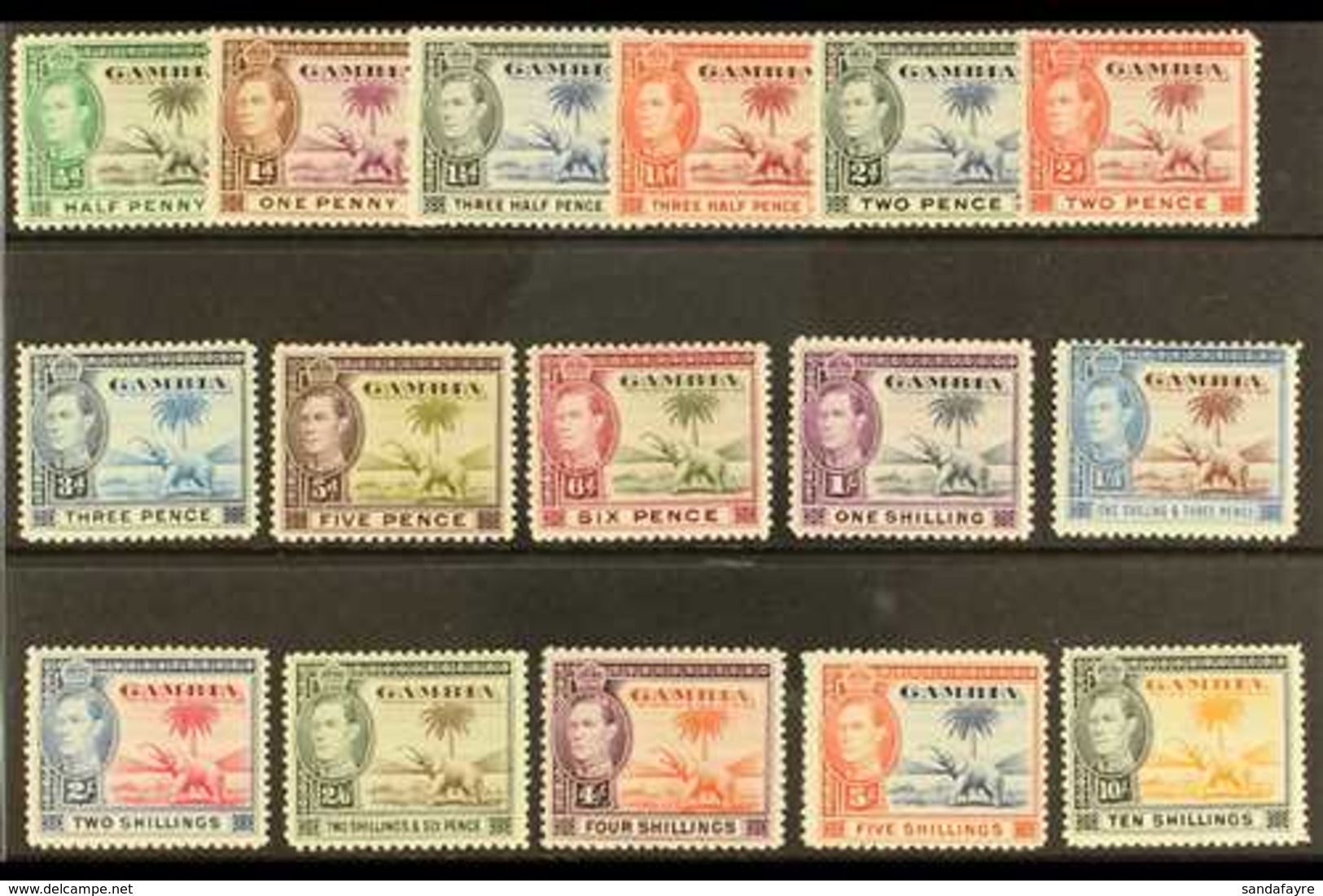 1938-46 Pictorial Definitive Set, SG 150/61, Never Hinged Mint (16 Stamps) For More Images, Please Visit Http://www.sand - Gambia (...-1964)