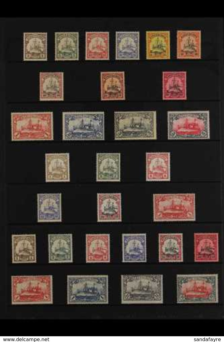 KIAUTSCHOU 1901-1919 FINE MINT COLLECTION Presented On A Stock Page That Includes 1901 "Kaiser Yacht" German Currency Co - Autres & Non Classés