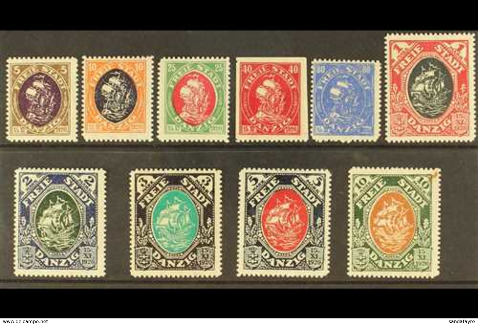 1921 (31 JAN) Zigzag Roulette Complete Set, Michel 53/63, Never Hinged Mint. (10 Stamps) For More Images, Please Visit H - Other & Unclassified