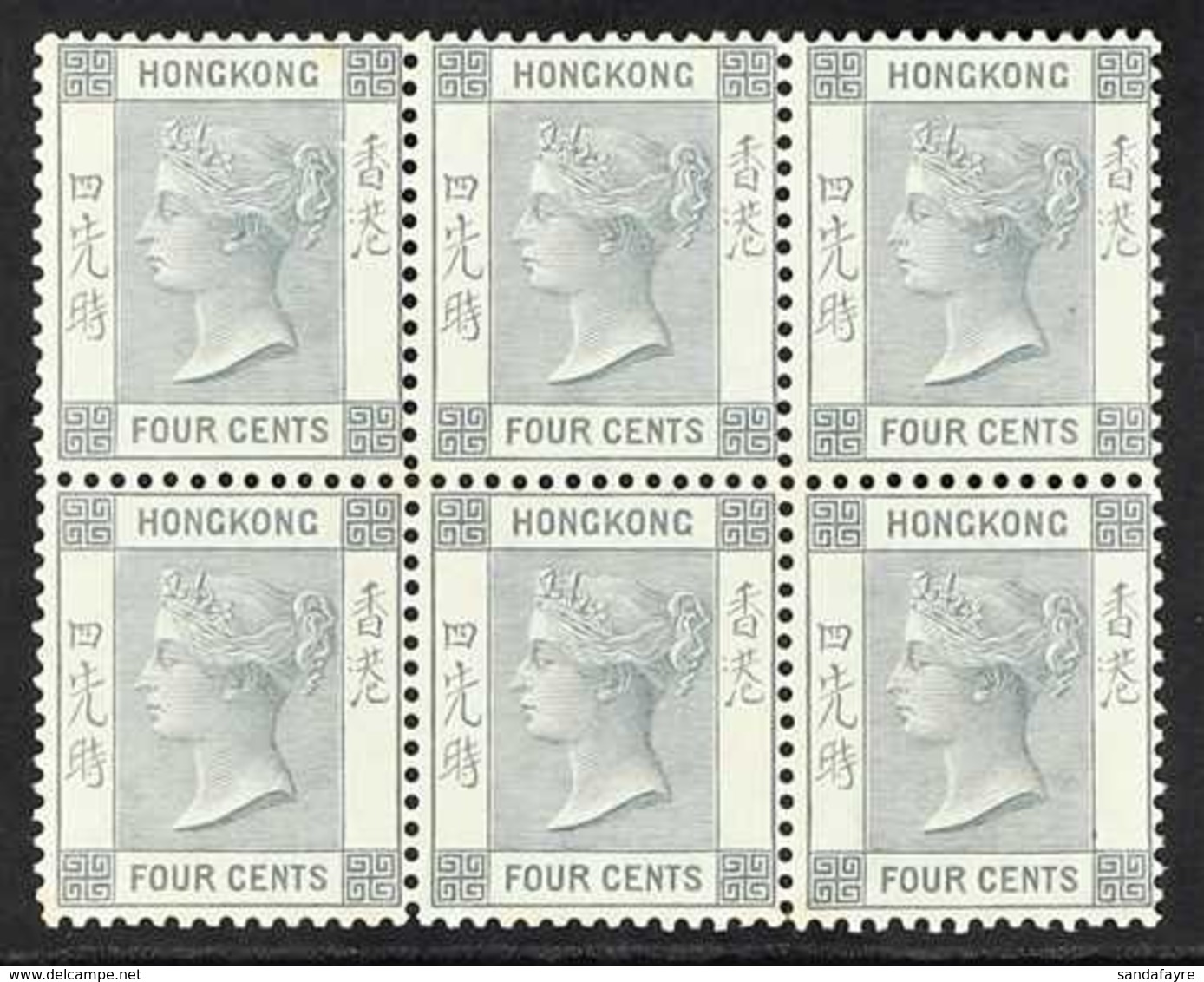 1863-71 4c Grey, Wmk CC, Perf 14, SG 9, Never Hinged Mint BLOCK OF SIX. For More Images, Please Visit Http://www.sandafa - Autres & Non Classés